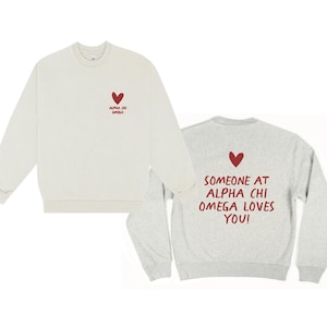 Sudadera personalizada de hermandad / Sudadera con capucha Chi Omega / Sudadera con cuello redondo Zeta Tau Alpha / Sudadera con cuello redondo Gamma Phi / Sudadera con corazón de hermandad / Sudadera con corazón personalizada