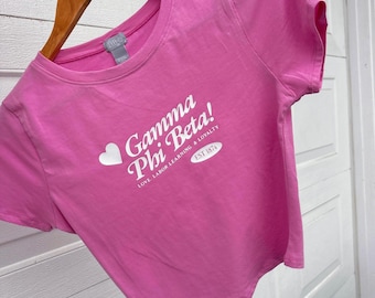 Sorority Cropped Tee / Chi Omega Baby Tee / Zeta Tau Alpha / Gamma Phi T-Shirt / Sorority Heart Tee / Custom Sorority Baby Tee
