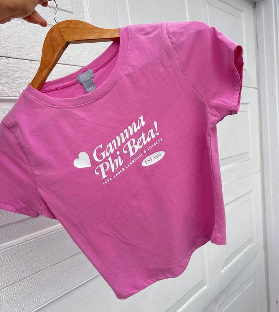 Sorority Cropped Tee / Chi Omega Baby Tee / Zeta Tau Alpha / Gamma Phi T-Shirt / Sorority Heart Tee / Custom Sorority Baby Tee