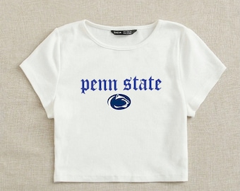 Custom College Apparel Fitted Cropped Baby Tee School Logo // Tailgate // Tailgating