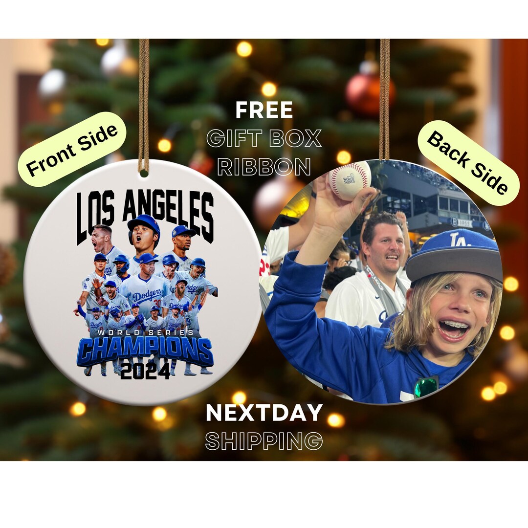 Dodgers 2024 Photo World Series Champions Ornament, Dodger Fan Photo