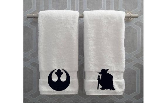 star wars hand towel embroidered alieance yoda darth vader etsy