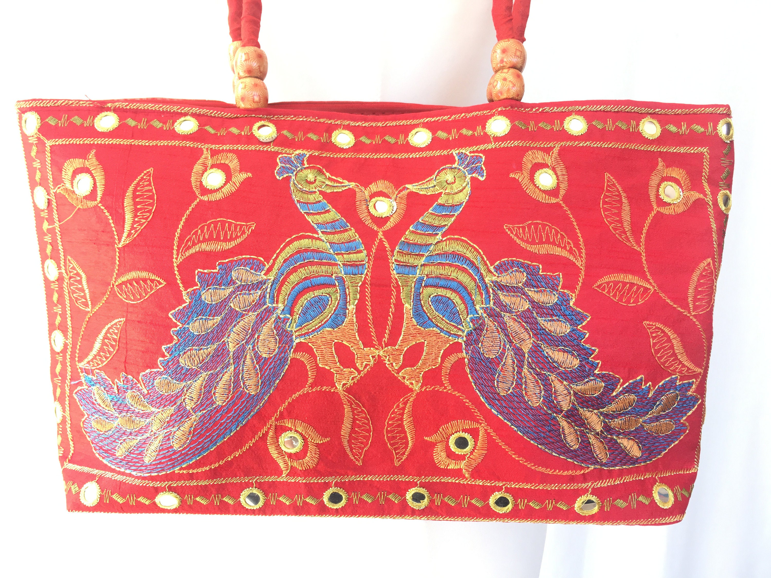 Women's Peacock Design Embroidery Handbag - Maroon - Ritzie | Handbag,  Women accessories, Handcrafted bags