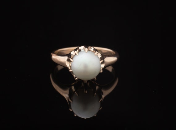Victorian Pearl Ring, 15K Pearl Ring, Antique Pear