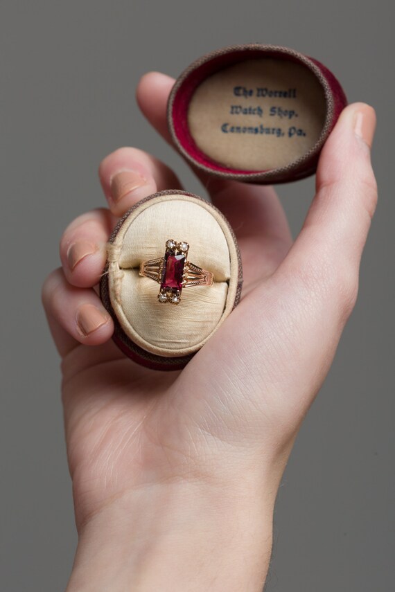 Victorian Garnet Ring, Raspberry Purple Garnet, An