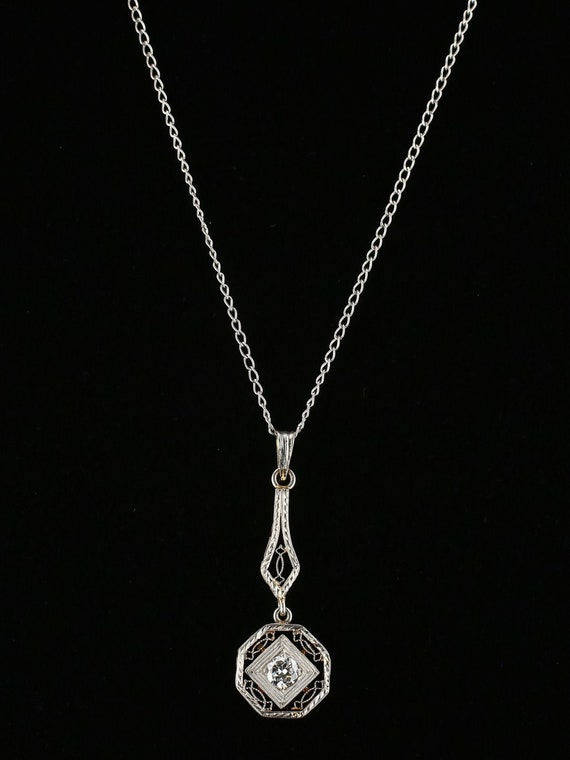 Art Deco Diamond, Art Deco Pendant, Gold & Platinu