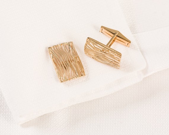 Vintage 14K Gold Cufflinks, 14K Cufflinks, Brutali