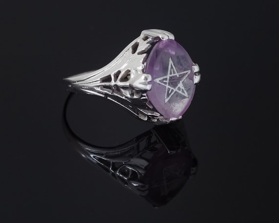 Art Deco Amethyst Ring, Art Deco Star Ring, Easter
