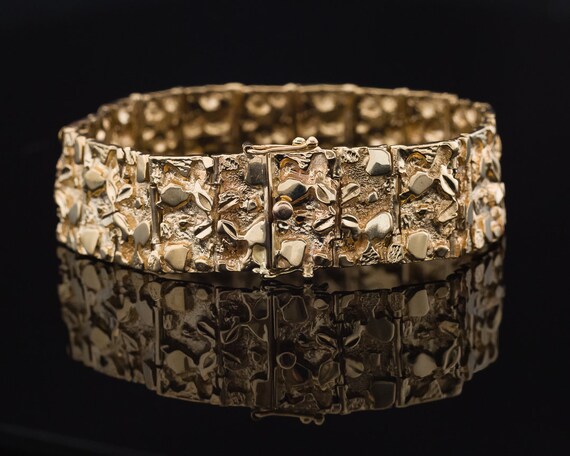 Vintage Gold Bracelet, Chunky Bracelet, Heavy Gold