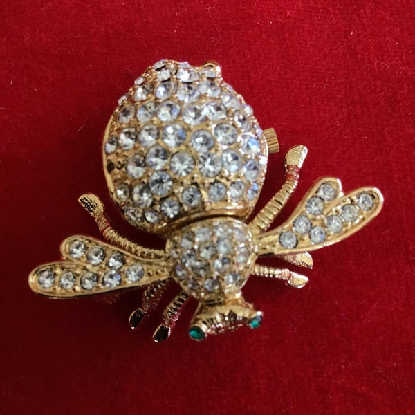 Vintage Joan Rivers Classics Collection Bee Brooch Watch