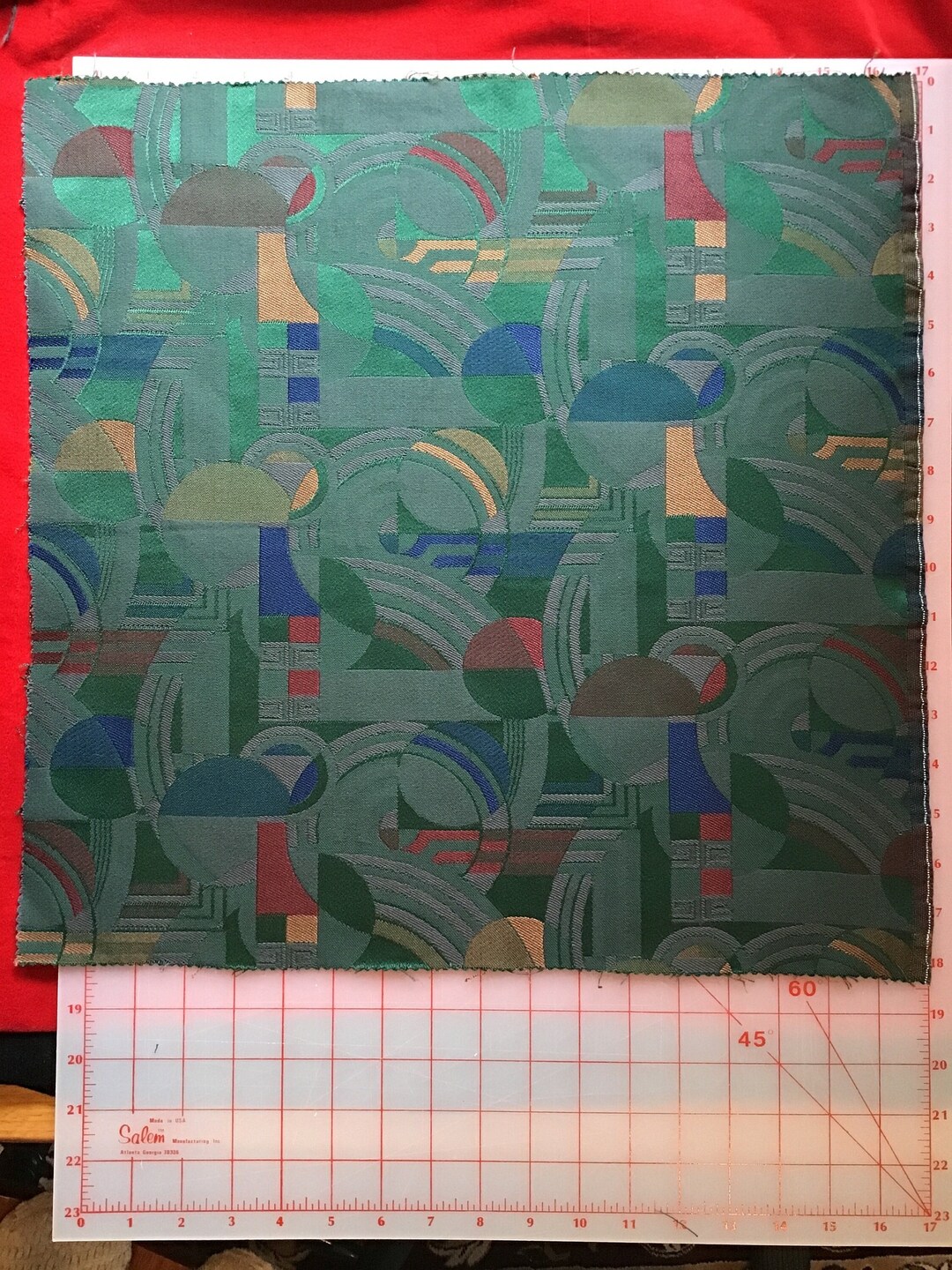 Vintage Schumacher Upholstery Fabric Squares Emerald Green - Etsy