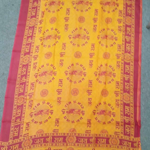 Shree sita ram Shwal,jaya shree ram,Hare Ram Hare krishna,Shawl,ritual,hindu.(Size : 33 ins X 60 ins) Nepal