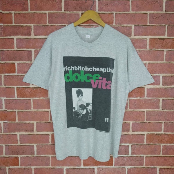 Vintage La Dolce Vita Movie Drama Comedy Photo Print T-shirt Large size