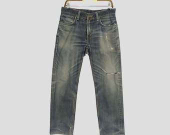Vintage Edwin Stonewash indigoblauwe denim jeans Edwin Distressed jeans Edwin Stonewash-jeans denim gescheurde jeans W33