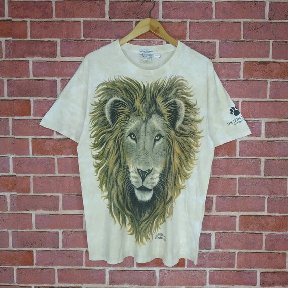 Vintage 90s Liquid Blue Big Print The Lion Habita… - image 1