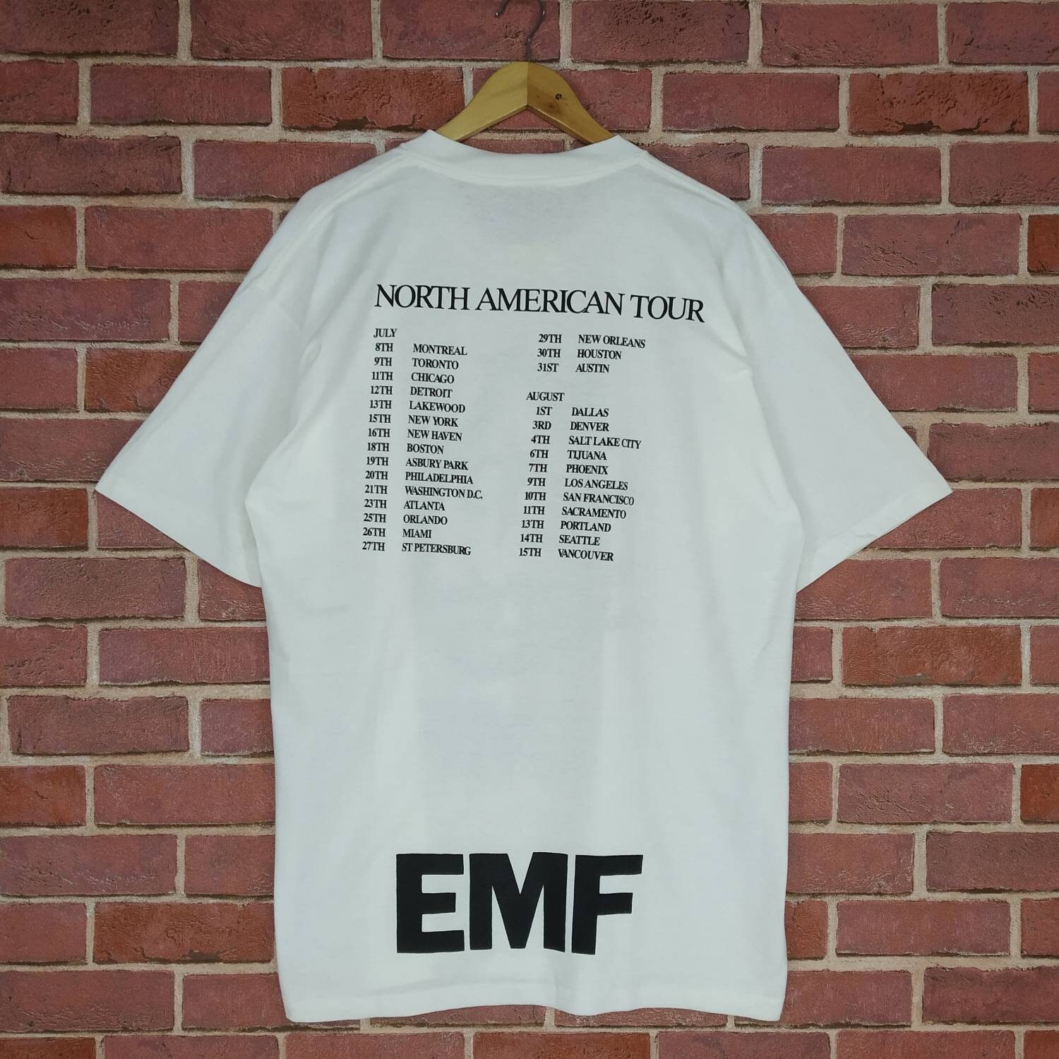 ミュージシャン EMF/1991 North American Tour T-shirt L ミュージシャン EMF/1991 North American Tour T-shirt L