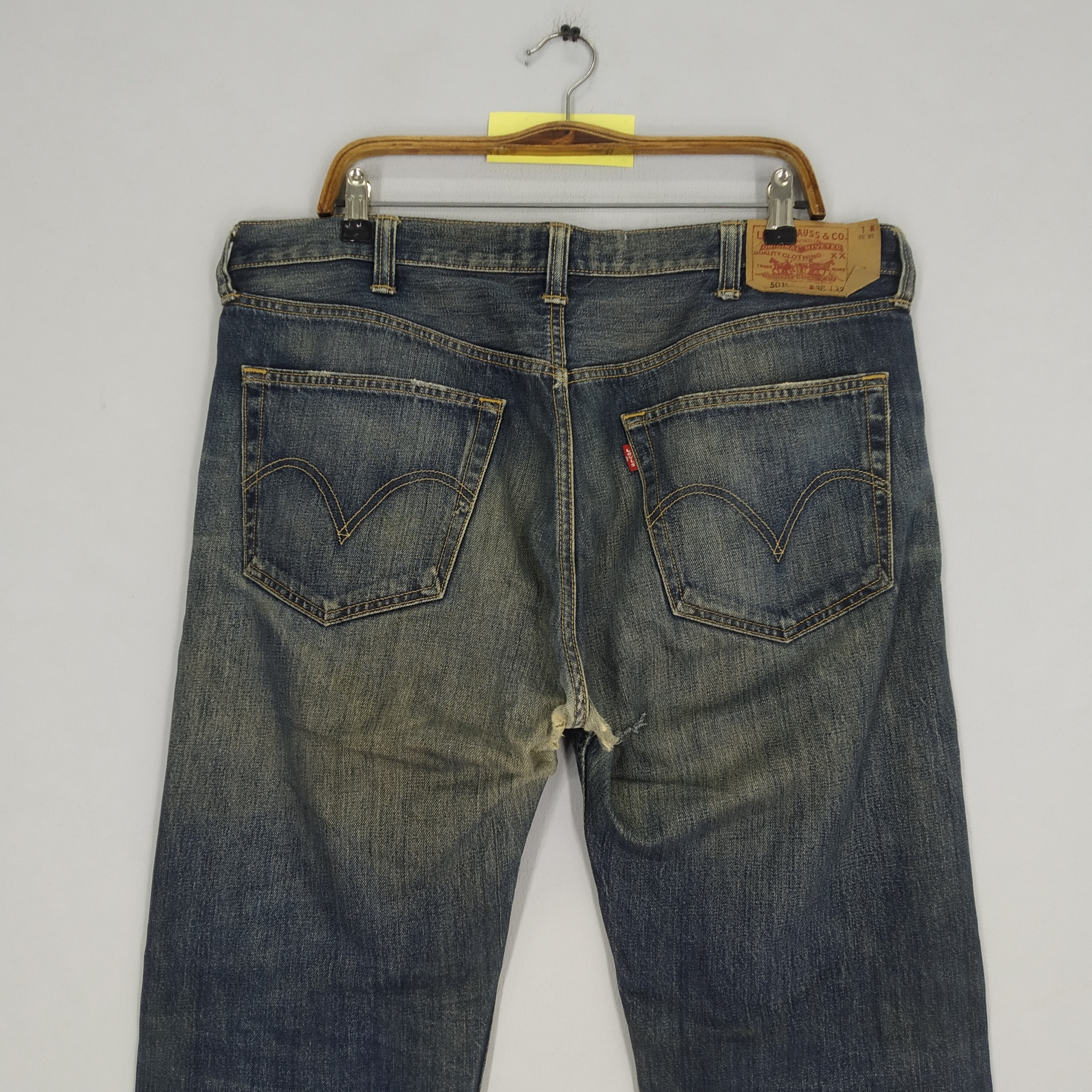 Vintage Levi's 501 Faded Dirty Denim Jeans Levi's 501 Ripped Denim ...