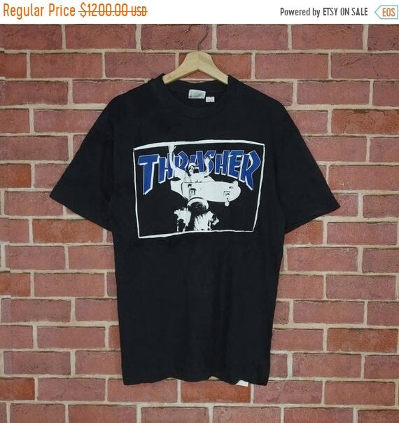 Rare!! Vintage 90s Thrasher Skateboard Thrasher Ma