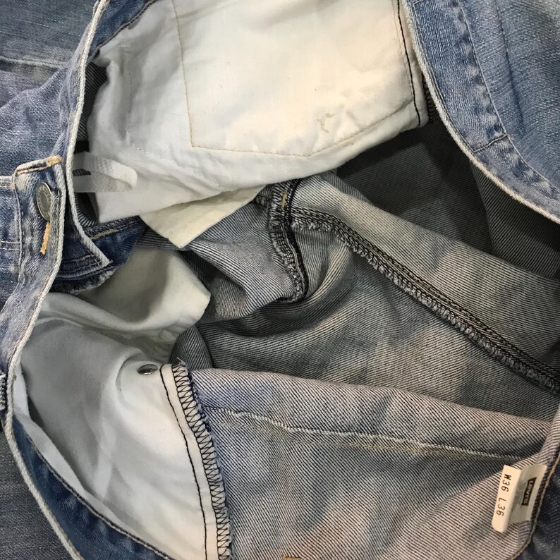 Vintage Levi's Engineered Wide Leg Indigo Denim Jeans Levi Strauss Tencel Baggy Skater Jeans Levi's Faded Blue Stone Washed Denim Jeans W36 image 4