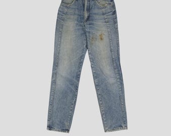Vaqueros Wrangler de mezclilla con lavado a la piedra, talla 30, desgastados y sucios, vaqueros Wrangler