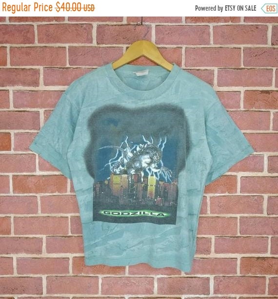 Vintage GODZILLA Horror Film Movie Tie Dye Style Tshirt Etsy