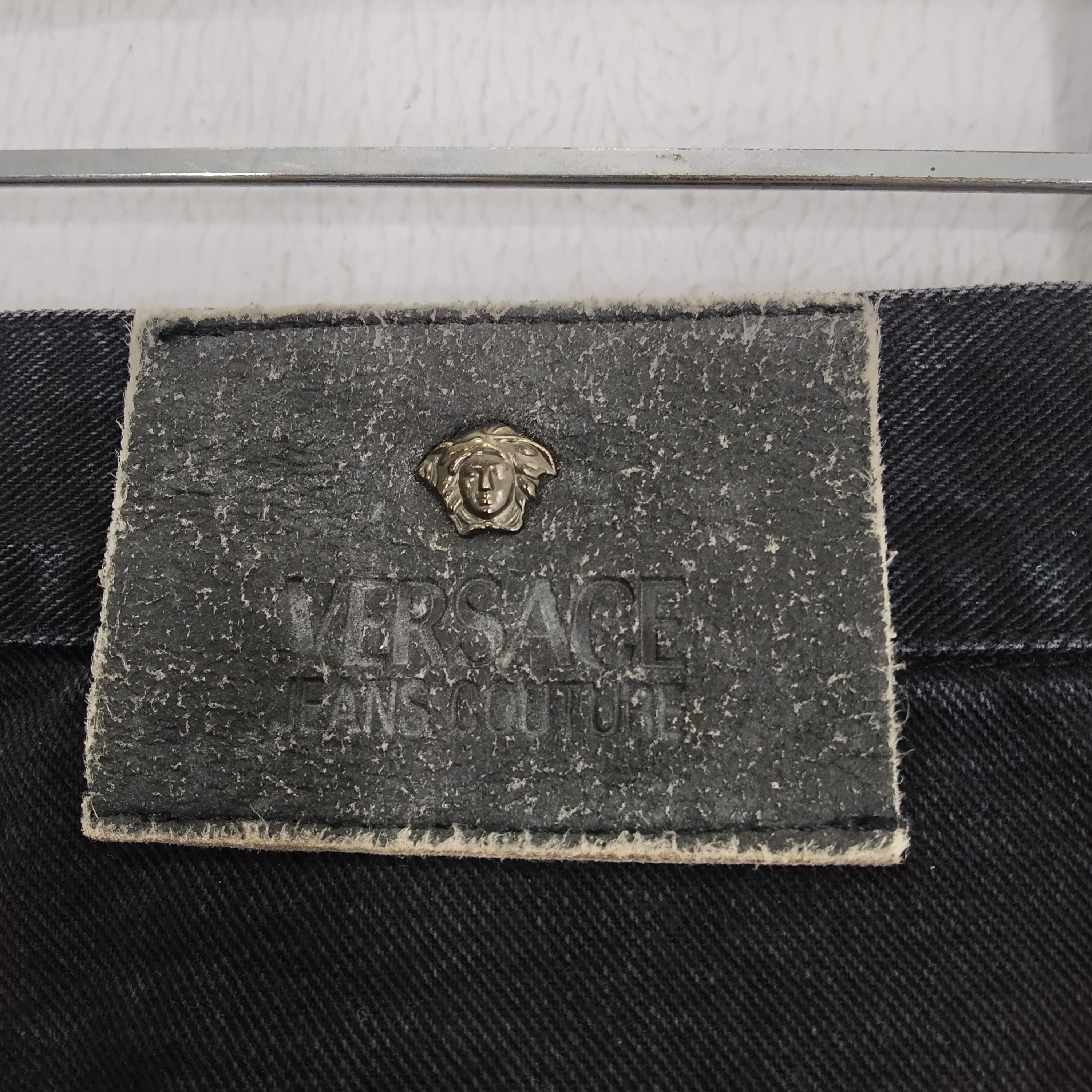 Size 28 Versace Jeans Couture Bondage Rave Black Chains Denim Pant