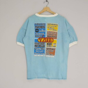Vintage V 2000 Music Festival Band Rock Concert Promo Tour Blue T-shirt Size L