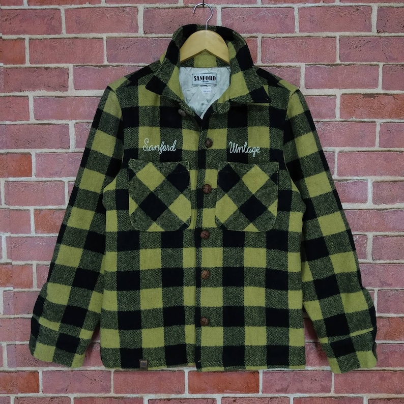 Sanford Vintage Double Pocket Workwear Style Button Down medium size Rare!