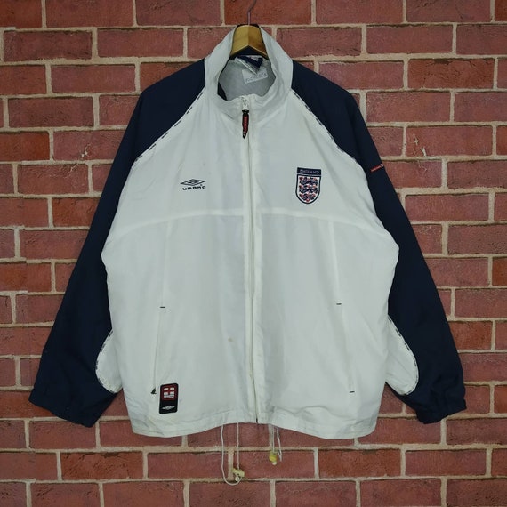 Vintage Umbro Windbreaker Jacket England Football Umbro Zipper Sweater Jacket Size L