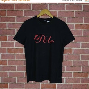 Vintage Polo Sport Ralph Lauren Big Logo T-shirt Medium Size
