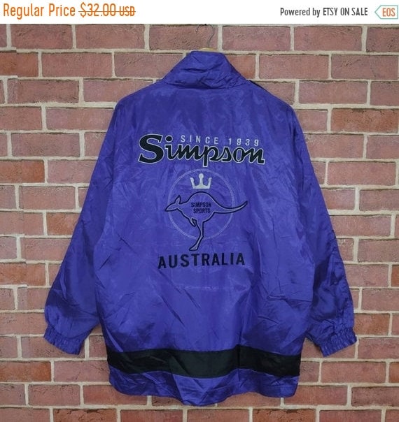 Simpsons Sports Australia Windbreaker Jacket Embroidery Logo