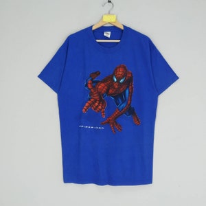 Maglietta vintage anni '90 Spiderman Big Image American Superheroes Movie Marvel Comics Promo Film Taglia L