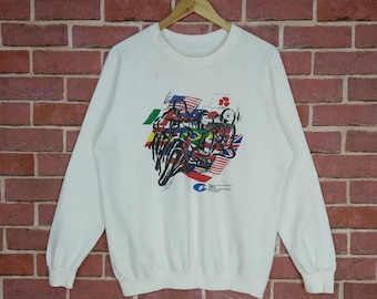 Rare!! Vintage 90s Grand Prix Championship Suzuka Japan Motor Racing Sweatshirt medium size
