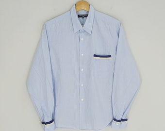 Vintage Comme Des Garcons Homme Casual Camisa Azul Xsmall Comme Des Garcons CDG Diseñador Japonés A Cuadros Botón Abajo Oxfords Camisa Tamaño XS