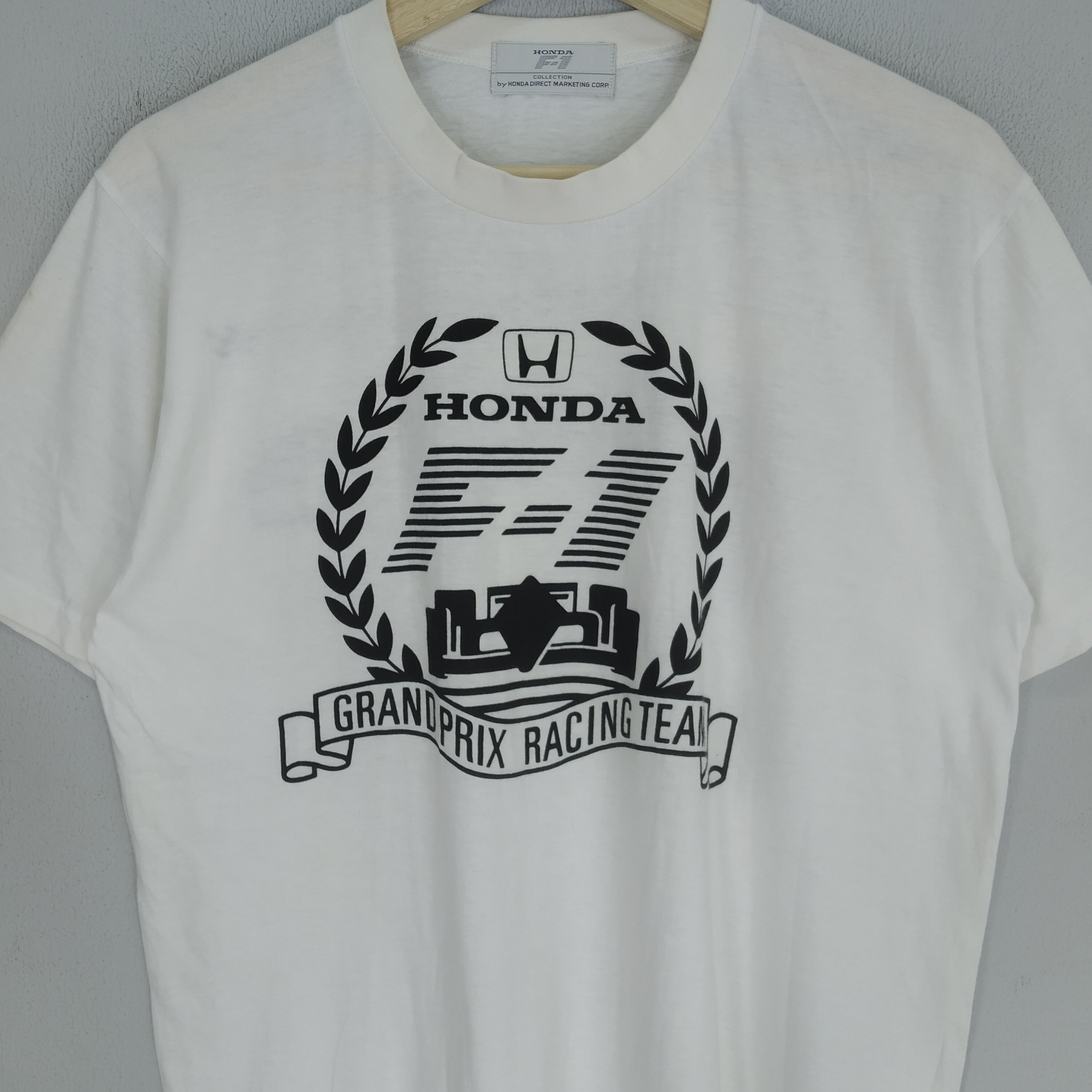 Vintage 90s Honda Racing Team F1 White Tshirt Medium Honda Racing