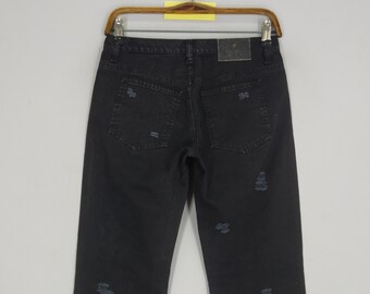 Size 28 Versace Jeans Couture Bondage Rave Black Chains Denim Pant