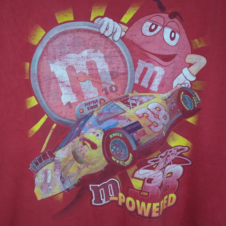 Vintage M&m's Nascar Racing T-shirt Elliott Sadler Promo T-shirt Xl ...