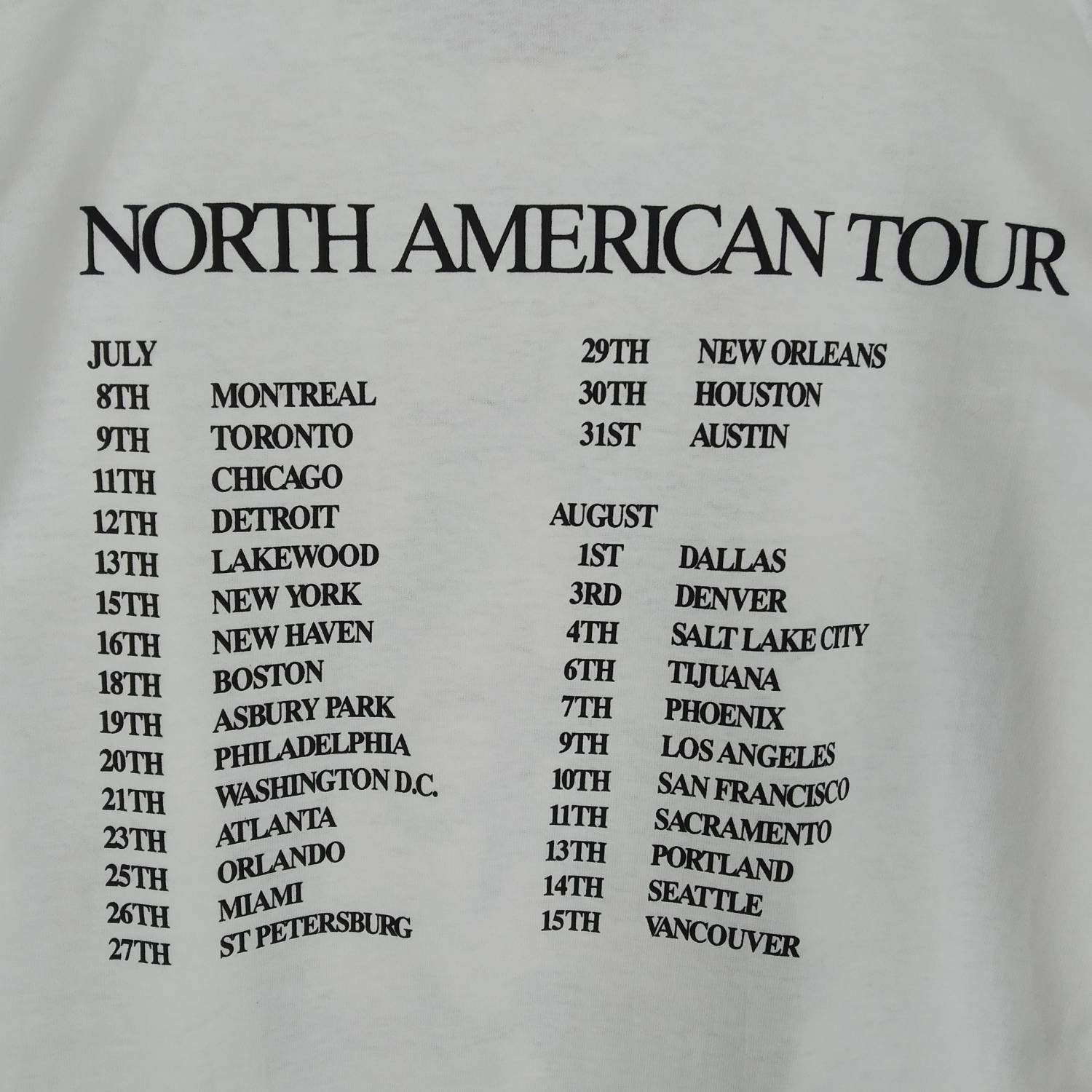 ミュージシャン EMF/1991 North American Tour T-shirt L ミュージシャン EMF/1991 North American Tour T-shirt L