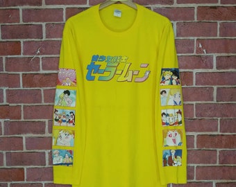 Rare!! Sailor Moon Japanese Anime Cartoon Longsleeve T-shirt