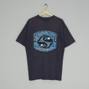 Vintage 90s Quicksilver Big Logo Surfboards Quicksilver Surfing Beach T-shirt Size L
