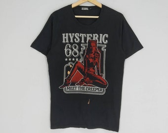 Vintage Hysteric Glamour Japan Girl Meet the Creeper Black Tshirt