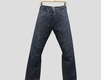 New Rare Levi's Engineered Twisted Leg Cinch Back Blue Denim Jeans