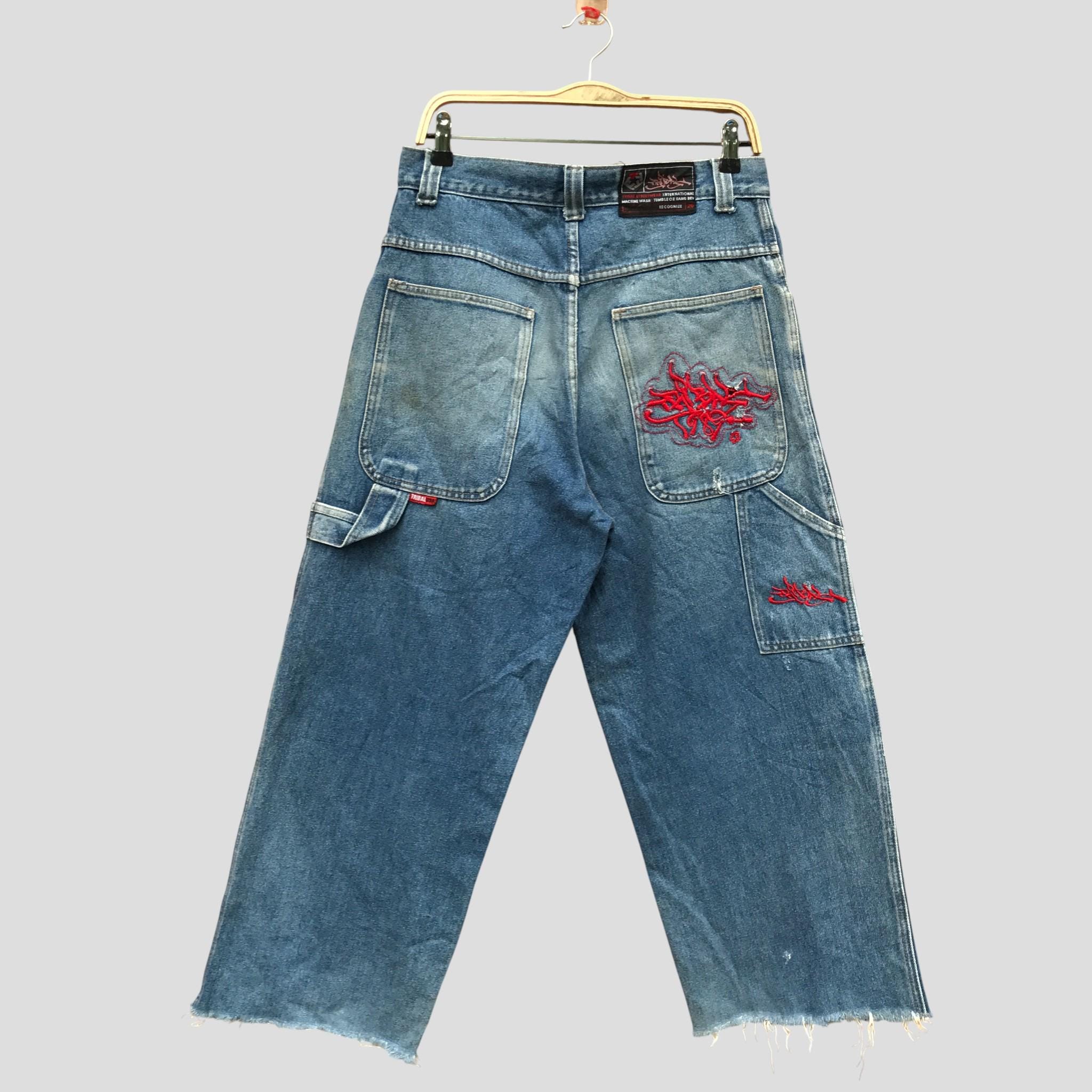 Y2k embroidered jeans - Etsy 日本