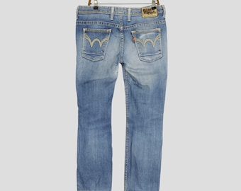 Vintage Edwin Blue Trip Stone Wash Denim Jeans Edwin Faded Blue Jeans Grunge Style Mom Jeans Ladies Jeans W37
