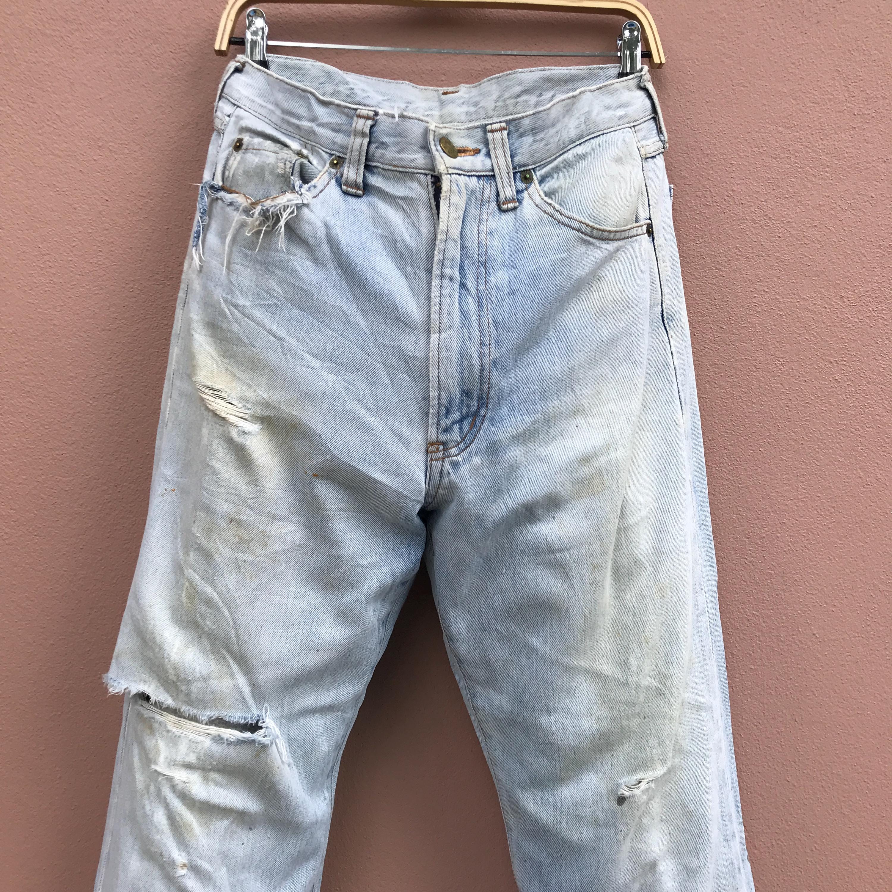 Vintage FICCE Jeans Japan Made Light Wash Denim Pants, 90s 