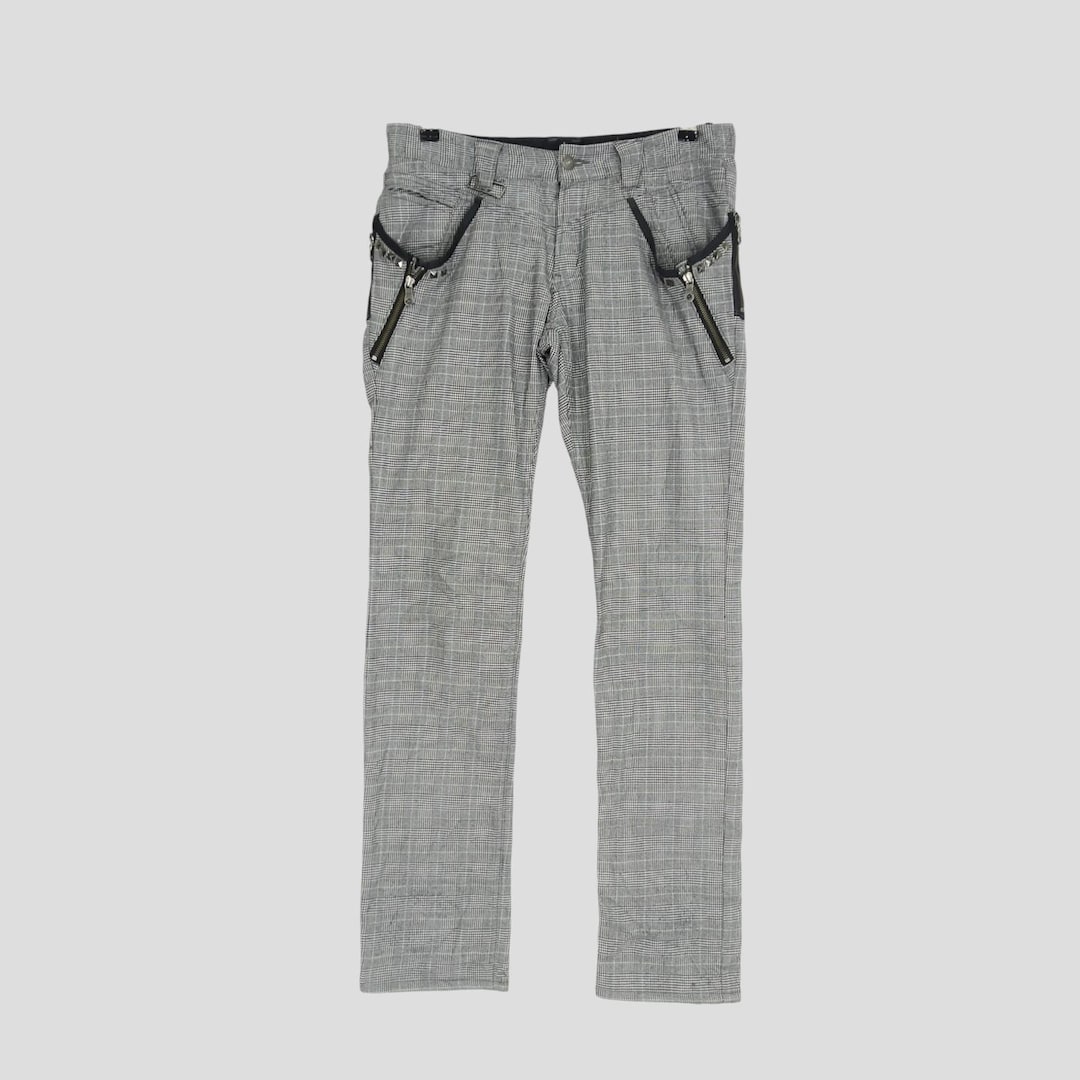 パンツ 00's japanese label PPFM bondage pants Vintage PPFM Checkered Pants Bondage Pattern Pant PPFM Japanese