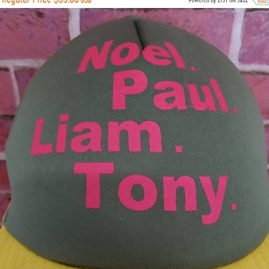 Vintage 90s Oasis Band Trucker Cap Line Up Name Liam Noel Paul Tony
