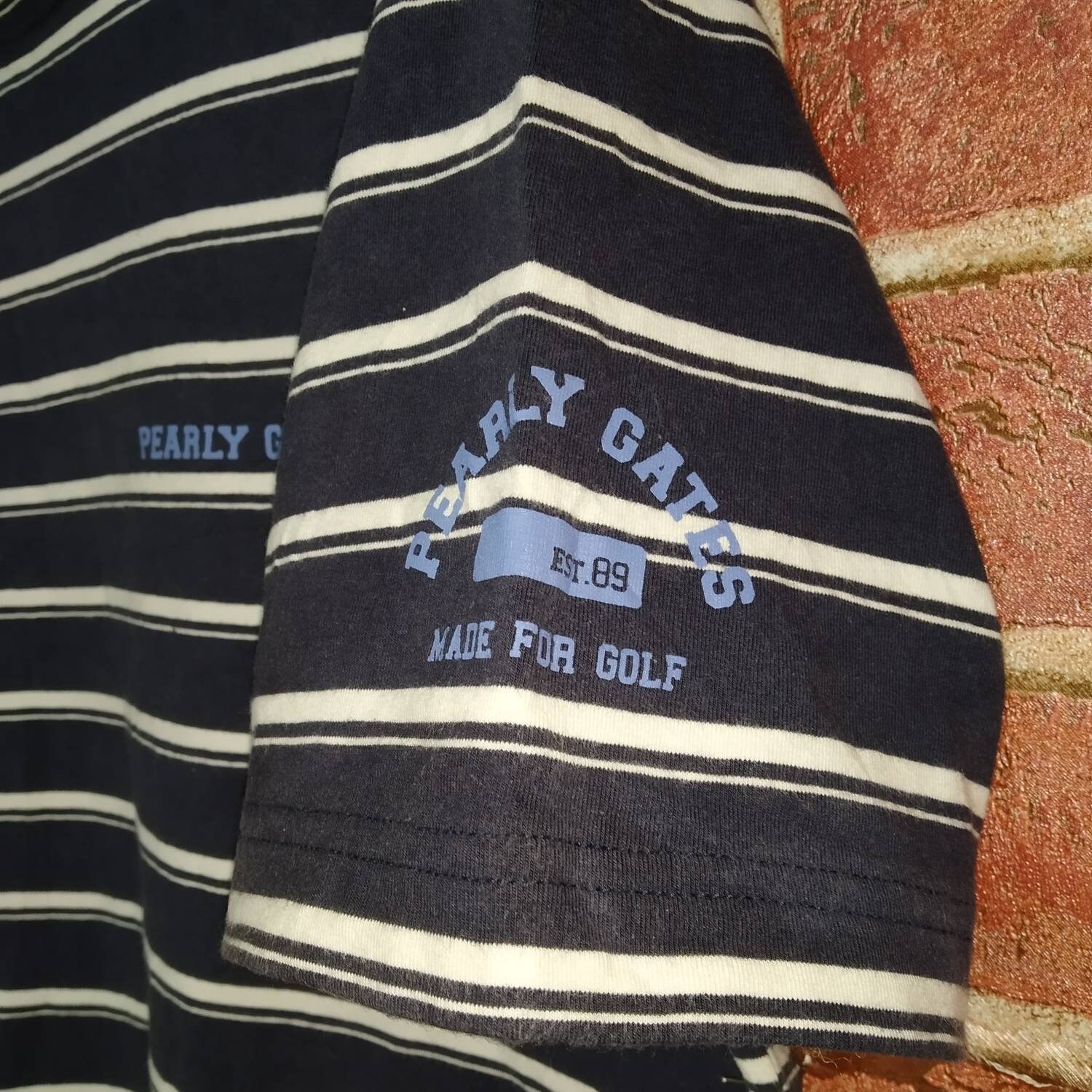 Buy Rare!! Pearly Gates Sport Stripes Style Turtle Neck T-shirt