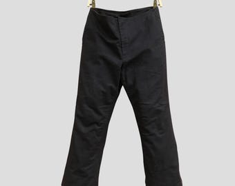 Pantalón de algodón negro vintage Y's bis LIMI, fabricado en Japón. Marca japonesa Yohji Yamamoto Ys. Pantalón de algodón de diseño minimalista, talla 30.