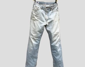 Vintage Edwin International Basic Jeans Japan Made, Light Wash 100% Cotton Denim,  Distressed Workwear Pants 90s Style